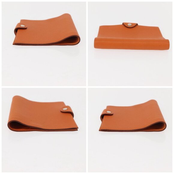 HERMES Day Planner Cover Leather Orange Silver Auth 147237 - Picture 16 of 16